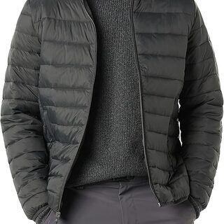Amazon Essentials lightweight packable puffer jacket in charcoal