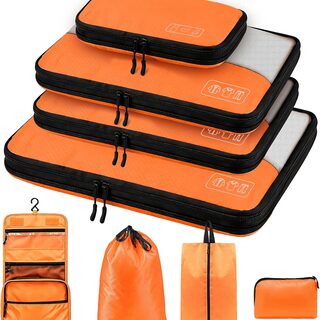 Orange kids packing cubes set