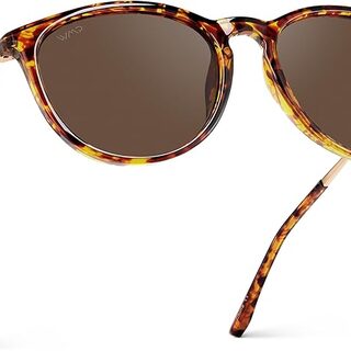 WMP polarized tortoiseshell sunglasses with gold metal temples